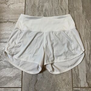 White Lululemon Speed Up High Rise Short 4”
